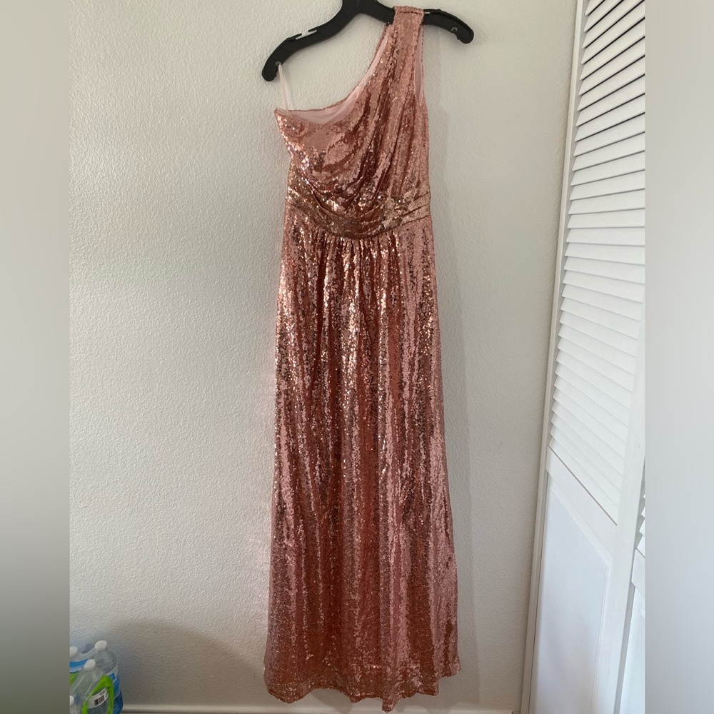 Rose gold sequin dress